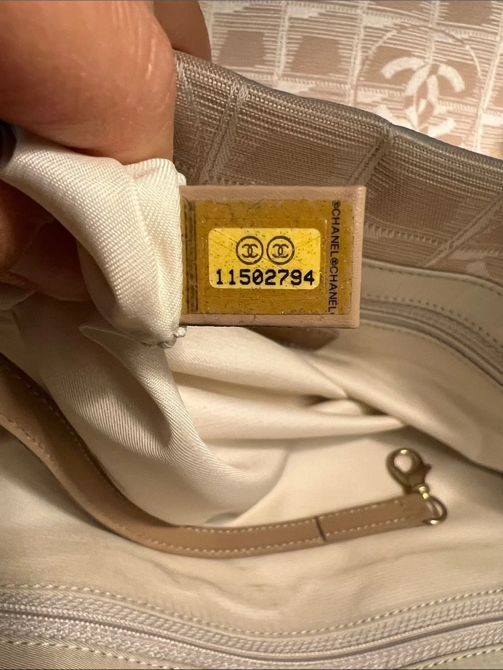 Authentic Chanel Beige/blush Canvas Tote Bag - Picture 12 of 17